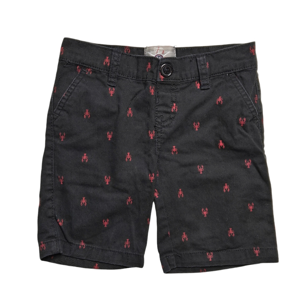 Faze 1 black lobster print chino flat front short 4T